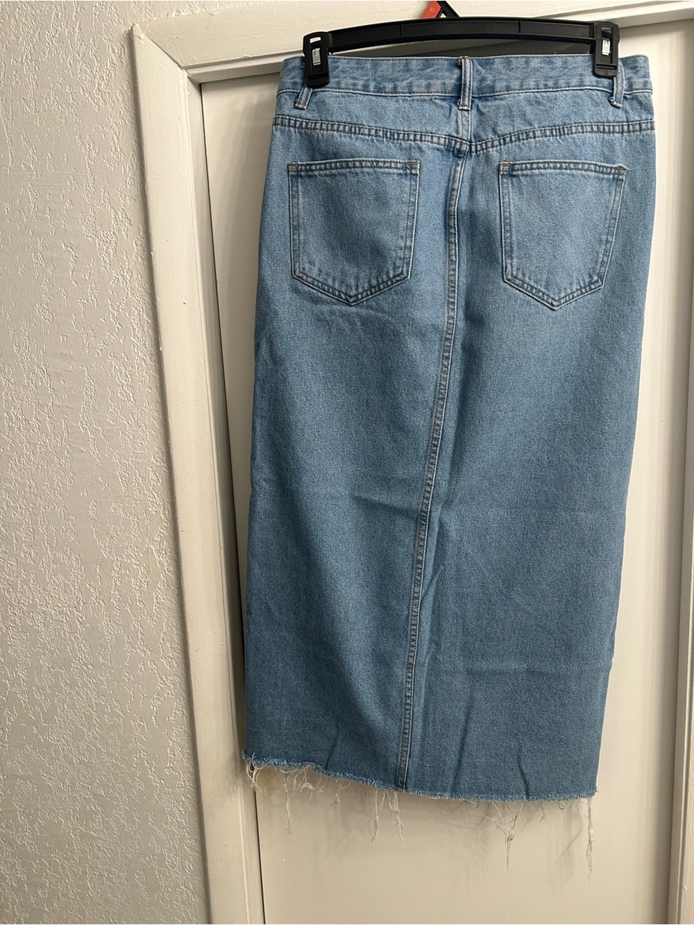 Light Blue Denim Midi Skirt - Casual Women's Skirt